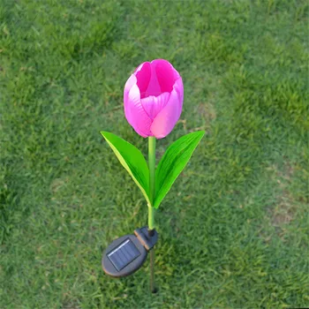 2 kom./lot Cvijet Tulipana Dvorište Svjetlo Solarne Energije Podzemni 75 cm Vanjski Ukrasni Svijećnjak za Bežični Svečanoj Zurke