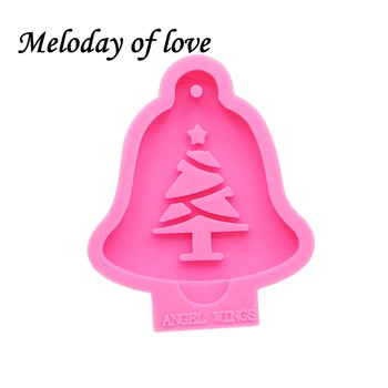 Sjajna Zvono u obliku božićnog drvca/oblika jelena za DIY Visećeg ukrasa epoksidna smola kalup silikonska guma DY0130