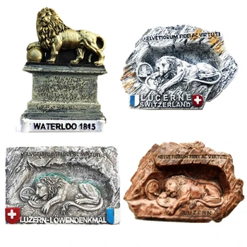 Spomenik Люцерну, Švicarska Najveći gora, Waterloo, Belgija 3D Magneti za Hladnjak Turističkih Suvenira Magnetne Naljepnice na Hladnjak