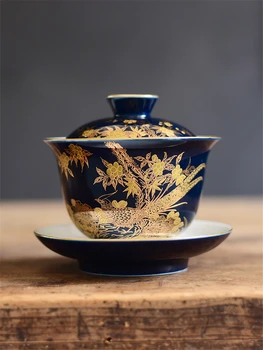 Kineski Stil Keramički Poklopac Posude Set Šalica Čaja Ručno Oslikana Color Emajl Čaj, Čaša Kung-fu Čaj Porculanski Pribor Za Doma Dekor