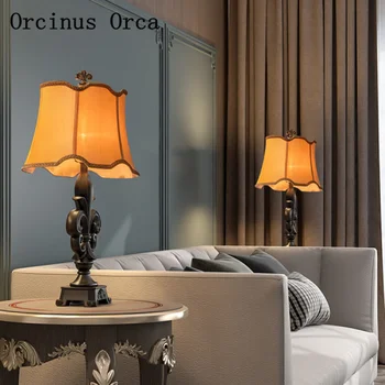 Američki retro navoj na smolu lampe za dnevni boravak kabinet spavaća soba noćni lampe Američka luksuzna klasična led lampe za čitanje