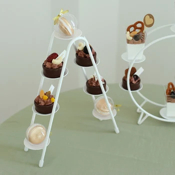 Macaroons držač vide bijelo kotač stepenice oblik desert kolač ladice za vjenčanja površine dobavljač večernje uređenje doma