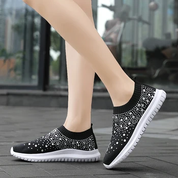 Ženske cipele za hodanje, Prozračne Ljetne Modne Čarape bez spojnica, svakodnevne Lagane tenisice od сетчатого materijala