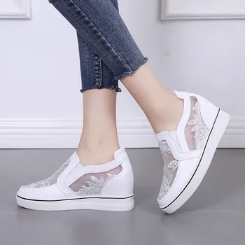 2021 godine, Ljetni Nove ženske cipele na platformu, ukusan prozirne čipke cipele na platformu, Udoban Prozračna нескользящие tenisice ženske