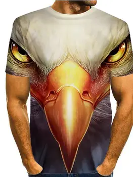 2022 Muška Godišnje Novost Kratkih rukava, muška majica s 3D ispis Ptice, Harajuku, Funky Ulica majica sa Životinjama