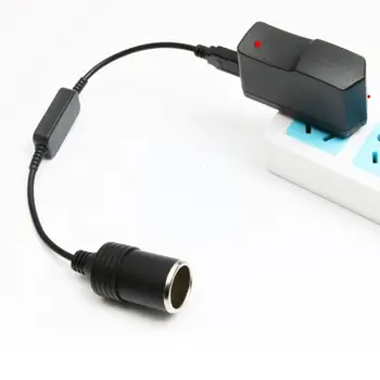 Auto Upaljač USB Od 5 Do 12 U Power Bank Auto Pretvarač Pribor Ženski Unutarnji Kabel Adapter za Utičnicu za Napajanje H9V0