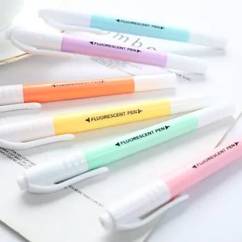 6 kom./compl. Dvoglavi fluorescentni marker-marker, Пастельная olovka za crtanje, školskog pribora za učenike