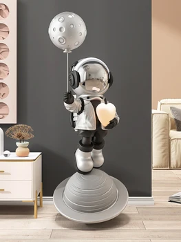 Soba dekor 140 cm Veliki Kip Astronauta Podne Ukras Figurice Dnevni boravak Astronaut Lampa Skulptura Home Dekor Poklon Za Zagrijavanje