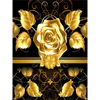 5D DIY Golden Rose Diamond Serija Slikarstvo Diamond Mozaik Skup križićima Potpuna Keramička Vez i Ukras Kuće Ručni Rad