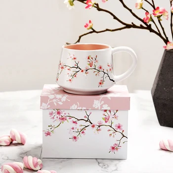 Creative demitasse, osnovna keramičke slatka crtani šalica, zeko, cvijet trešnje, poklon kutija, Šalice Za Čaj s mlijekom, Topla i Hladna Pića, Čaša Za Vodu