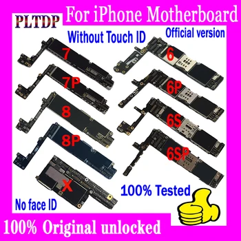 Tvornički unlock za iPhone 6 6P 6S 6SP 7 7P 8 8P X Matična ploča bez logičke ploče Touch ID, Original za matične ploče iphone x + IOS