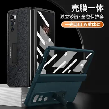 Prednja ploča od kaljenog stakla s nosačem za podmetače od prave kože Torbica za Mi Mix Fold 2 Torbica za Xiao-Mi Mix Fold2 torbica