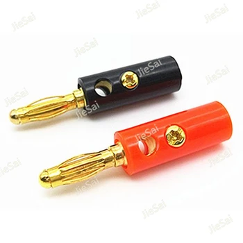 1 par Crvena/crna Pozlaćena 4 mm Fenjer Test Utikač Adapter Audio Zvučnika Kabel Kabel Vijak Tip Konektor tipa 