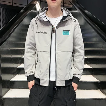Muška jakna za Proljeće Novi Modni Univerzalni Udoban Obostrane odjeća Visoke klase s kapuljačom Korejski Popularne Male Svježe Labav kaput