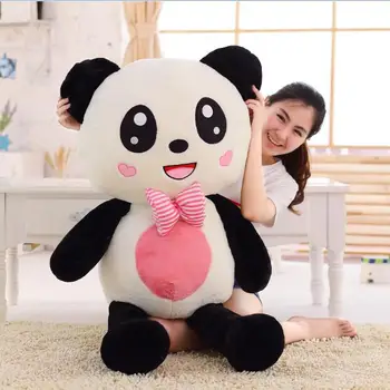 Veliki kreativni novi prekrasan plišani panda igračka luk crveni usta panda lutka dar od oko 120 cm