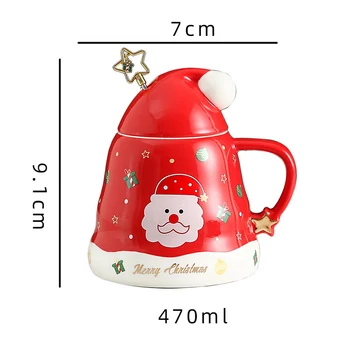 Božićno Šešir 470 ml Kava Bubalo Keramičke Djed Mraz Mliječna Cup of Tea Cup Božićni Dar Za Djecu Mliječna Bubalo Santa Claus Cup Blagovaonica Kućni Ukras