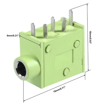 Pričvršćivanje Na pcb 3,5 mm 5 Pinski Konektor za Stereo Priključak Za Slušalice, Audio Video jedan Priključak Za Lemljenje Zelena