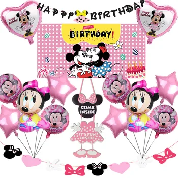 Disney Minnie Večernje uređenje Pribor Za 1. Djevojke Minnie Tema Rođendan dekoracija Pribora za Djecu