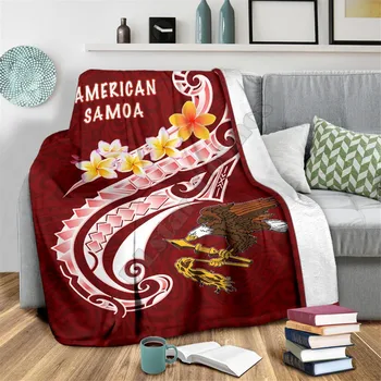 Američka Samoa Premium Deka Ispis Polinezijski Uzorcima Плюмерия 3D ispis Шерп Deku na Krevet Tekstila za domaćinstvo PRIBOR ZA DOM