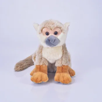 Prekrasan SquirrelMonkey pliš igračku oko 21x22 cm čučavac majmun mekana lutka dječja igračka ukras kuće Božićni poklon h1330