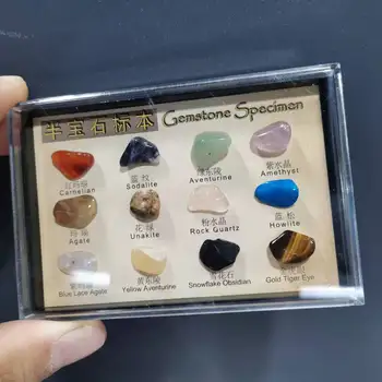 Prirodna polirano kutija kartice uzorak dragi kamen za sastanke