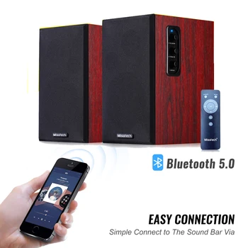 2,0 Hi-Fi Zvučnik Bookshelf Bluetooth 4 + 1,5 Inča Kućno Kino Sustav Zvučnika Drvene Glazbene Zvučnici Za Televizor, Računalo Zvučna Ploča